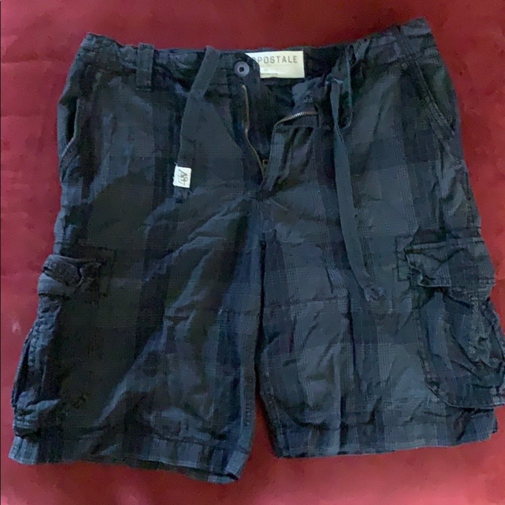 Plaid blue kahki shorts